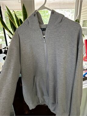 Women’s Gray Zip-Up Hoodie Jacket - Comfortable Everyday Layer